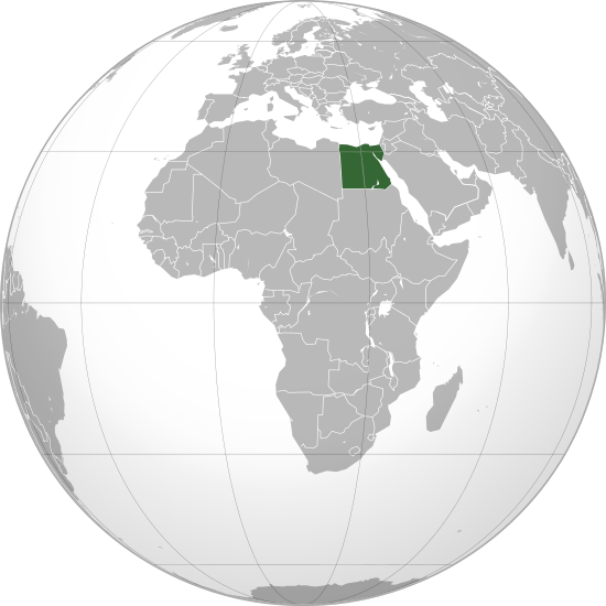 L'Egypte sur le globe